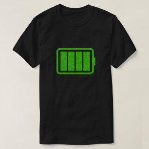 Full Battery Funny Glitter T-Shirt
