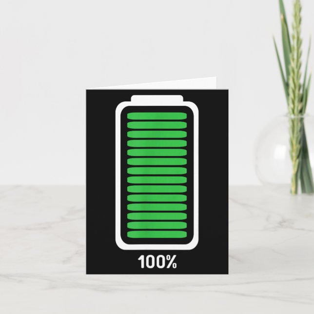 Full Battery Funny Halloween Costume Card (Front)