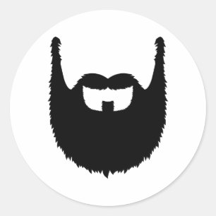 Full beard classic round sticker