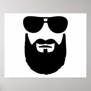 Full beard sunglasses poster