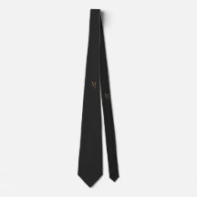 Full black  neck tie with AJ golden fonts 
