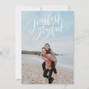 Full Bleed Holiday Photo Card with Joyful Overlay