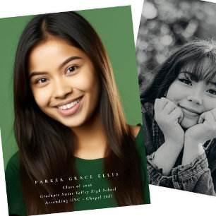 Full Bleed Modern 2 Photo Graduation Announcement