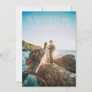 Full-Bleed Photo Married & Bright Photocard Holiday Card