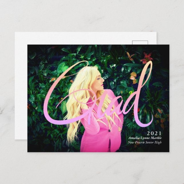 Full Bleed Photo Neon 2 Grad Overlay Announcement (Front/Back)