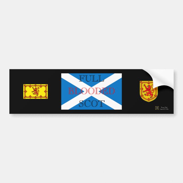 FULL BLOODED SCOT BUMPER STICKER (Front)