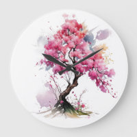 Full Bloom Sakura Cherry Blossom Tree Watercolor