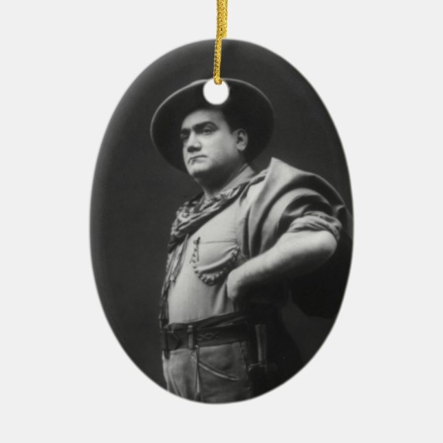 Full Body Portrait of Enrico Caruso Ceramic Tree Decoration (Front)