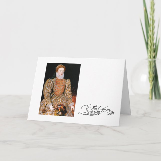 Full Body Portrait of Queen Elizabeth I of England Card (Front)