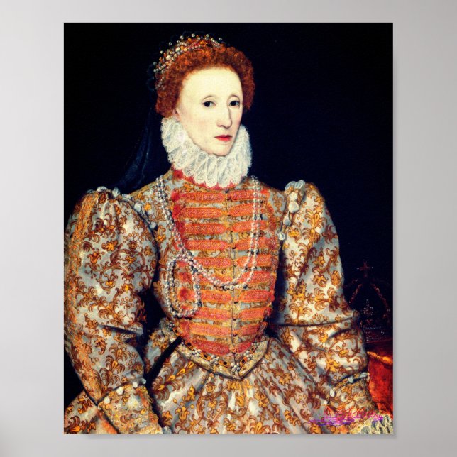 Full Body Portrait of Queen Elizabeth I of England Poster (Front)