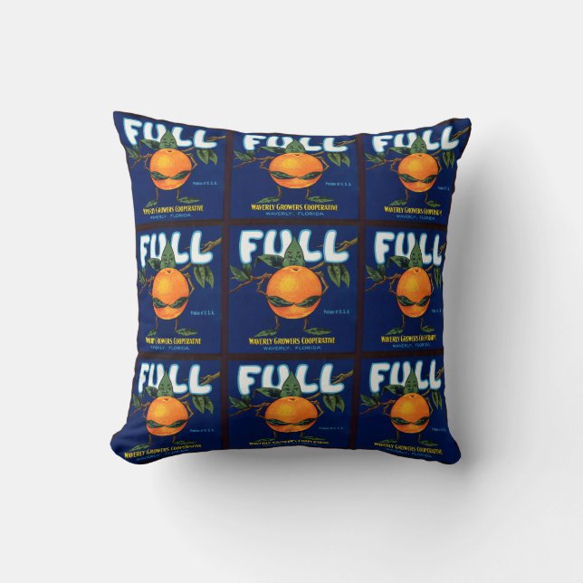 Full Brand Oranges Label Cushion (Front)