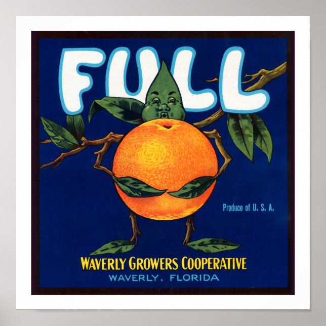 Full Brand Oranges Label Poster (Front)