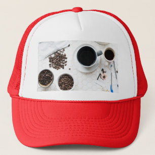 full caff coffee buzz trucker hat