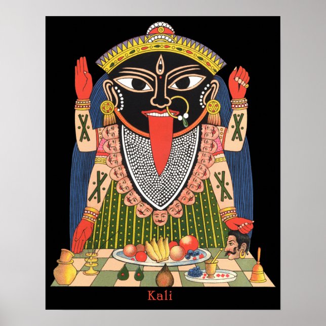 Full Color Poster of the Hindu Goddess Kali (Front)