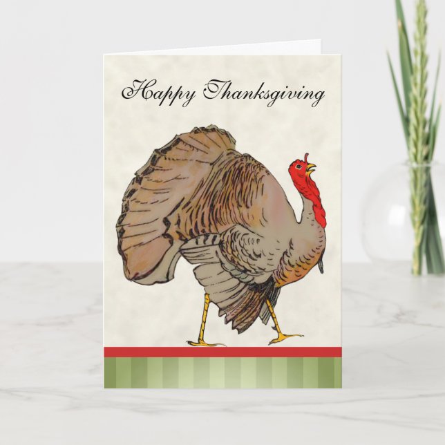 Full Color Thanksgiving Turkey Holiday Card (Front)
