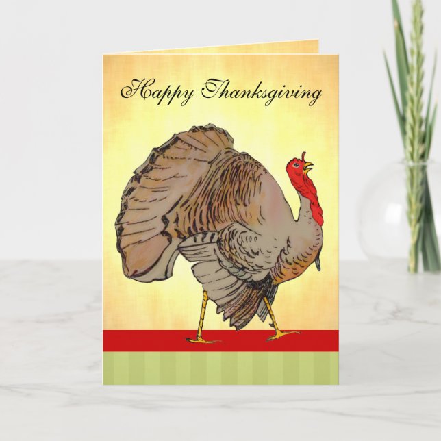 Full Color Thanksgiving Turkey Holiday Card (Front)