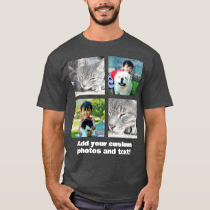 Full Colour 4 Photo Mosaic Picture Collage Montage T-Shirt