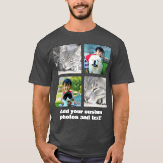 Full Colour 4 Photo Mosaic Picture Collage Montage T-Shirt