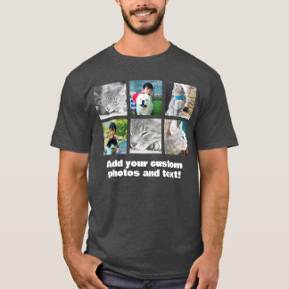 Full Colour 6 Photo Mosaic Picture Collage T-Shirt