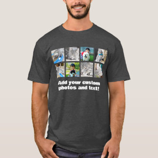Full Colour 8 Photo Mosaic Picture Collage T-Shirt