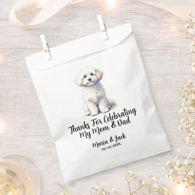 Full Colour Bichon Pet Wedding Favour Bags (Clipped)