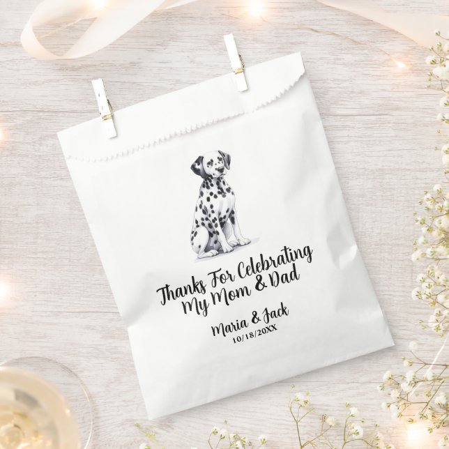 Full Colour Dalmatian Pet Wedding Favour Bags (Clipped)