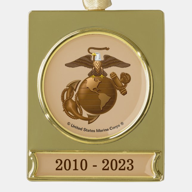 Full-Colour EGA - Bronze Gold Plated Banner Ornament (Front)