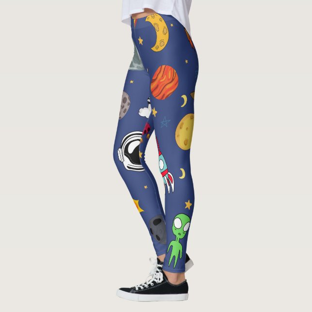 Full Colour Space Invasion Leggings (Left)