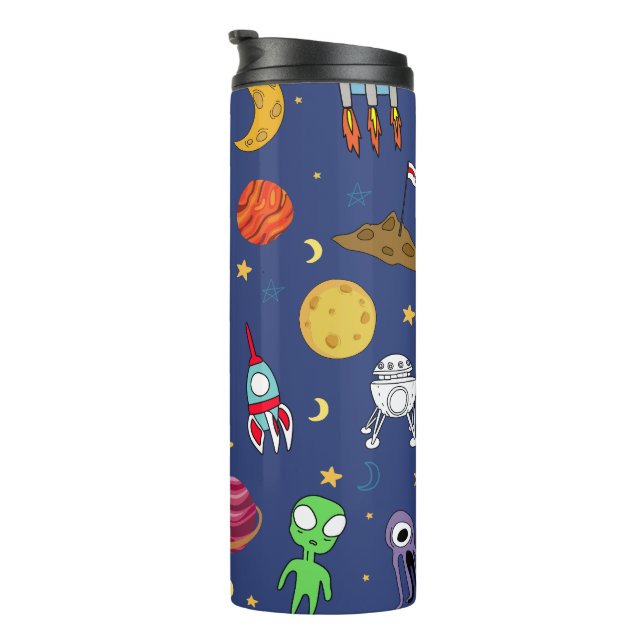 Full Colour Space Invasion  Thermal Tumbler (Rotated Right)