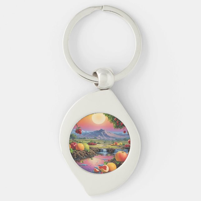 Full Colour Spectrum of Fruit 1 Key Ring (Front)
