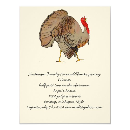 Full Colour Thanksgiving Turkey Card