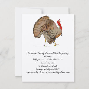 Full Colour Thanksgiving Turkey Invitation