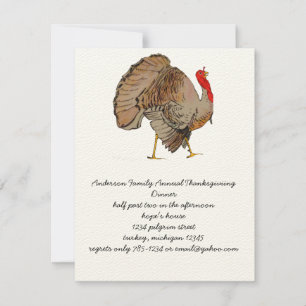 Full Colour Thanksgiving Turkey Invitation