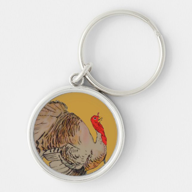 Full Colour Thanksgiving Turkey Key Ring (Front)