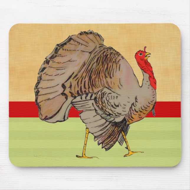 Full Colour Thanksgiving Turkey Mouse Mat (Front)