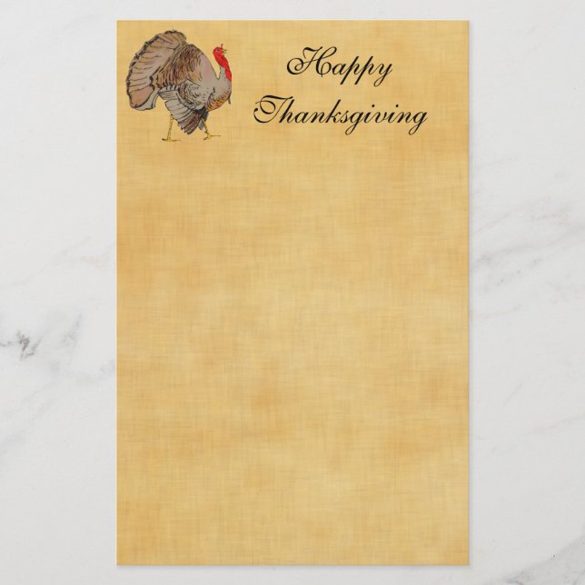 Full Colour Thanksgiving Turkey Stationery (Front)