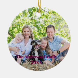 Full Coverage Photo Custom White Script Text Ceramic Tree Decoration
