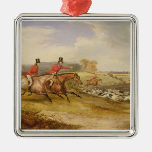 Full Cry, Bachelor's Hall, 1835 (oil on canvas) Metal Tree Decoration