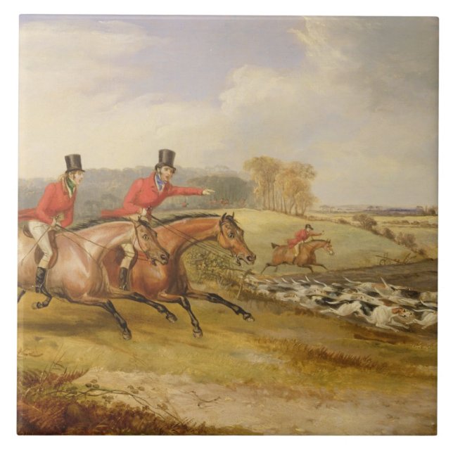 Full Cry, Bachelor's Hall, 1835 (oil on canvas) Tile (Front)