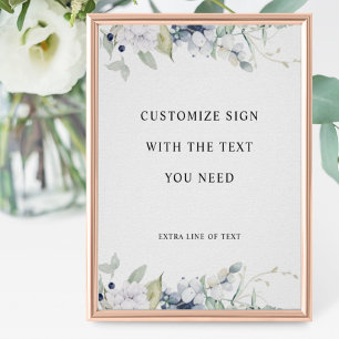 Full Custom Text, Elegant Bliss Wedding Sign