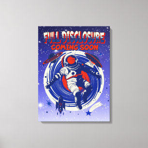 Full Disclosure Coming Soon   Astronaut Floating  Canvas Print