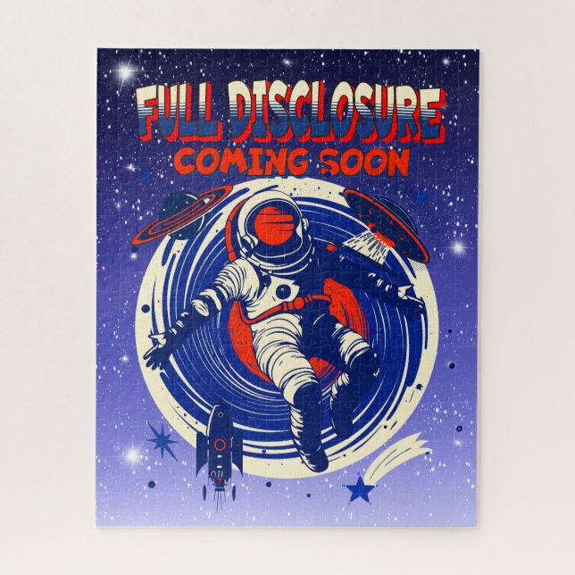 Full Disclosure Coming Soon | Astronaut Floating  Jigsaw Puzzle (Vertical)