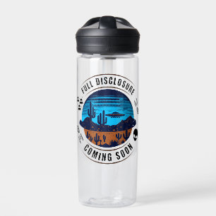 Full Disclosure Coming Soon UFO in the Desert Water Bottle