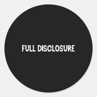 Full Disclosure Lawyer Terminology Attorney Terms  Classic Round Sticker