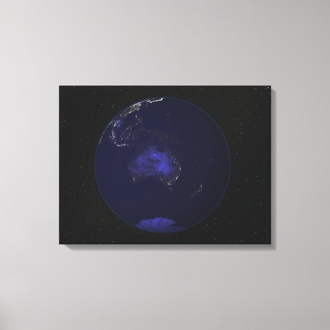 Full Earth at night showing city lights 2 Canvas Print (Front)