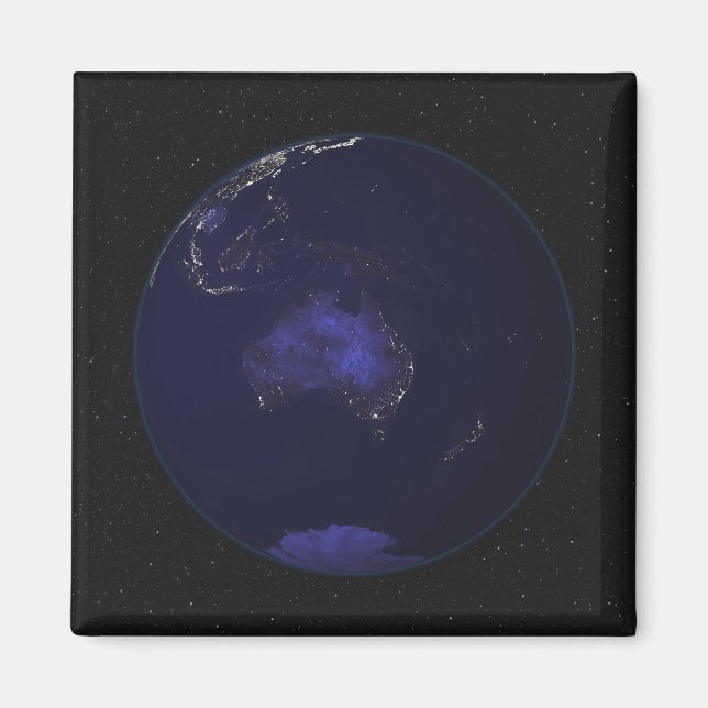 Full Earth at night showing city lights 2 Magnet (Front)