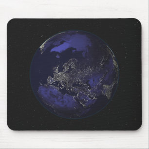 Full Earth at night showing city lights 3 Mouse Mat