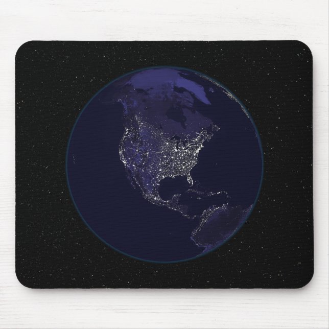 Full Earth at night showing city lights 4 Mouse Mat (Front)