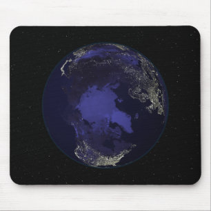 Full Earth at night showing city lights 5 Mouse Mat