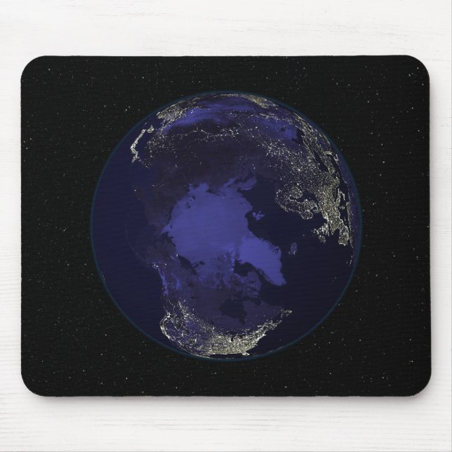 Full Earth at night showing city lights 5 Mouse Mat (Front)